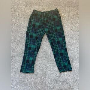 Old Navy Men’s Holiday Flannel Pajama Bottom in Blue/Green Patchwork Size Large